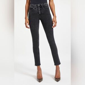 Good American Good Legs Crop w/ Mini Slit Black Sold at Revolve